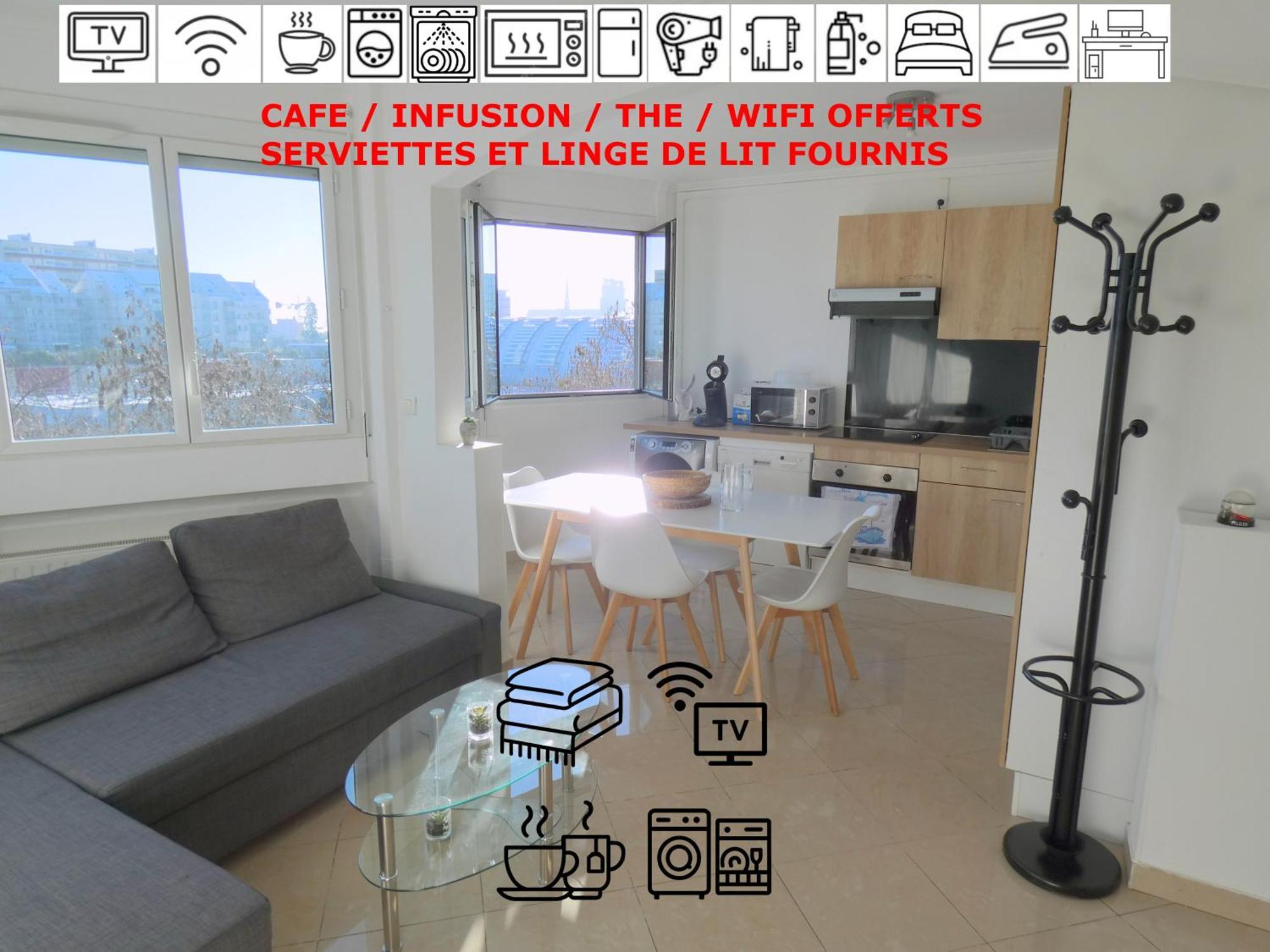 37M2 Lumineux Face Gare Sncf, Wifi Et Cafe Et The Offerts Daire Orléans Dış mekan fotoğraf